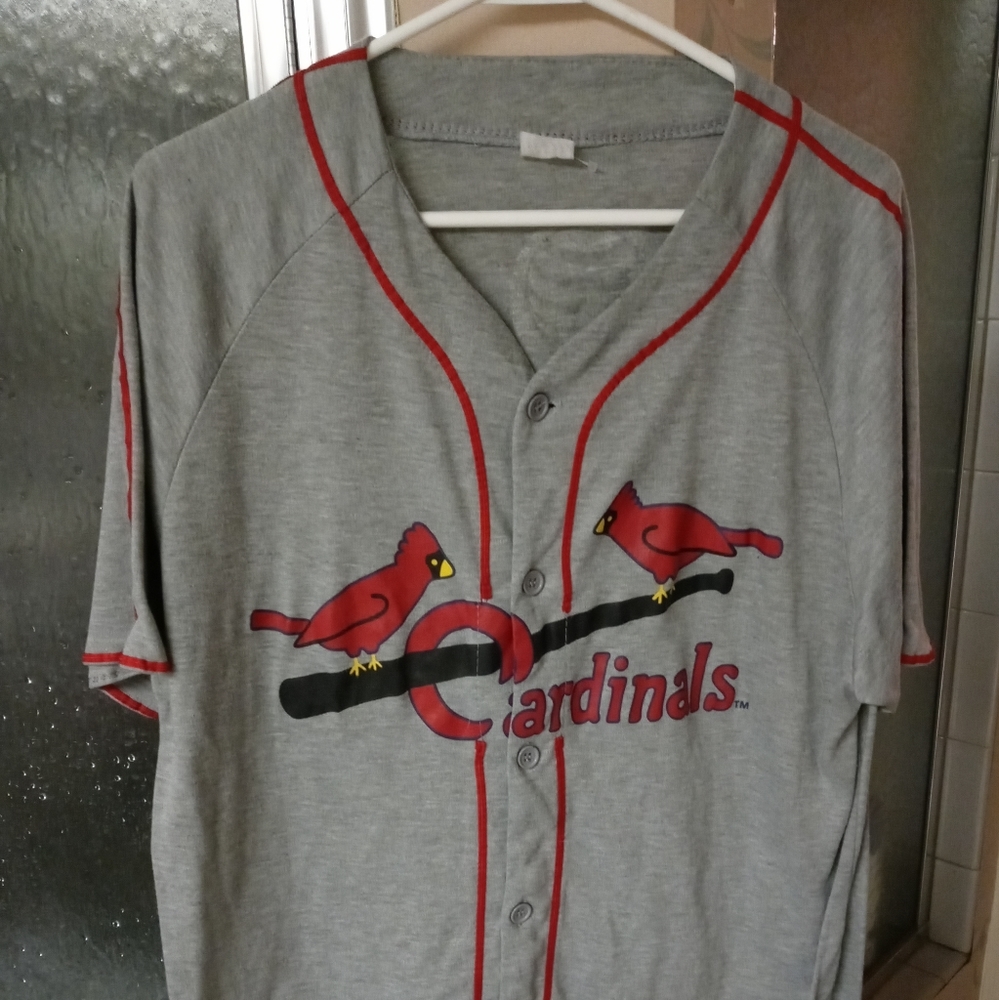 Vintage Retro St Louis Cardinals Grey Jersey 46" chest
